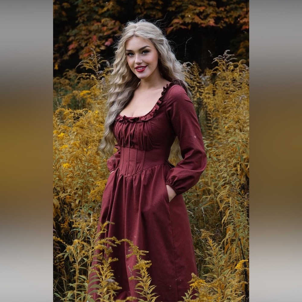 NWOT Boned Corset Dress Cottagecorewear 🍁L